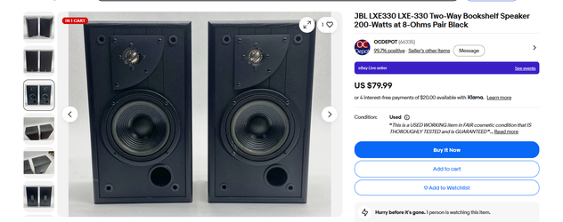 JBL LXE330 LXE-330 Two-Way Bookshelf Speaker