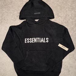 Size M-XL Essentials Knit Pullover Hoodie Black SS21