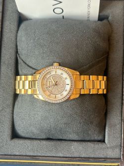 Bulova Classic 98L315 Crystal Pave Gold Tone Dial and Band Women’s Watch
