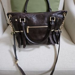 Michael Kors Brown Leather Crossbody Purse 