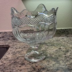 Czech bohemian glass compote bowl
