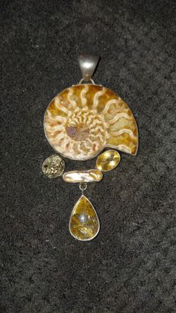 Ammonite Fossil Sterling Silver Pendant