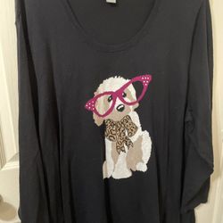 black pullover sweater w/long sleeve sizs4x