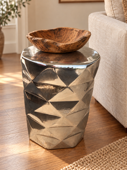 Sanibel Home Sculptural Silver Accent Table