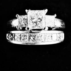Diamond  Bridal Engagement Wedding Ring Set Men’s And Women’s