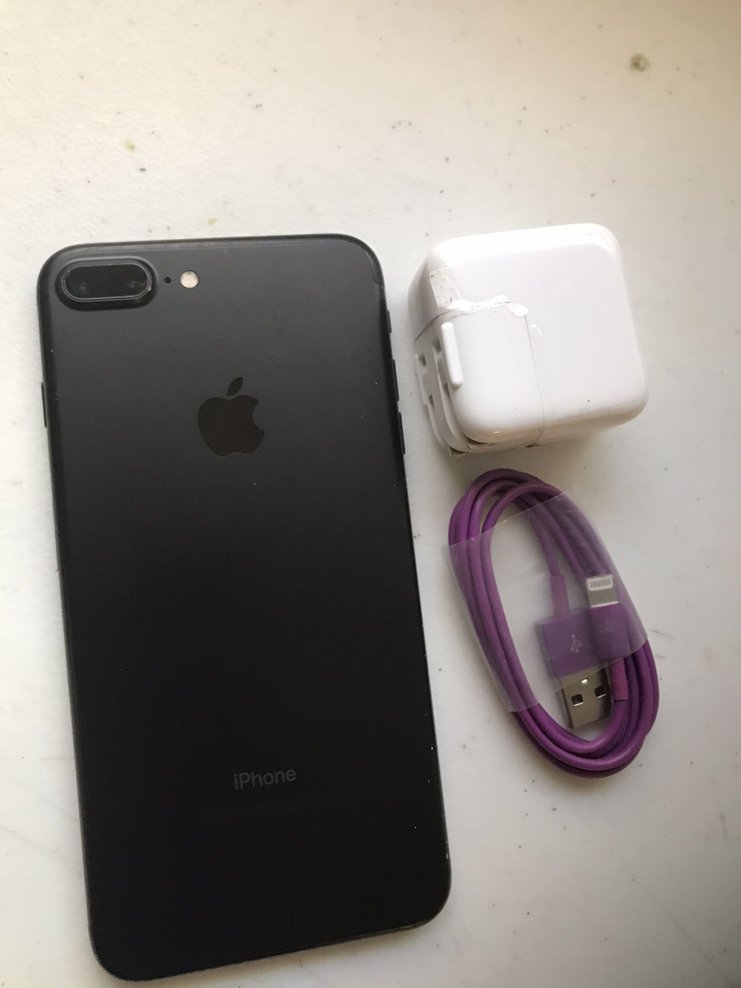 Apple iPhone 7 Plus 32 GB unlocked.color black.work very well.included charger.perfect condition.