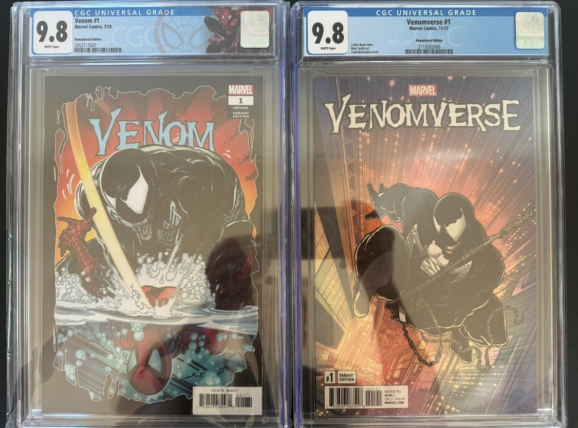 Venom 1 And Venomverse 1 Todd mcFarlane CGC 9.8 Graded Comics