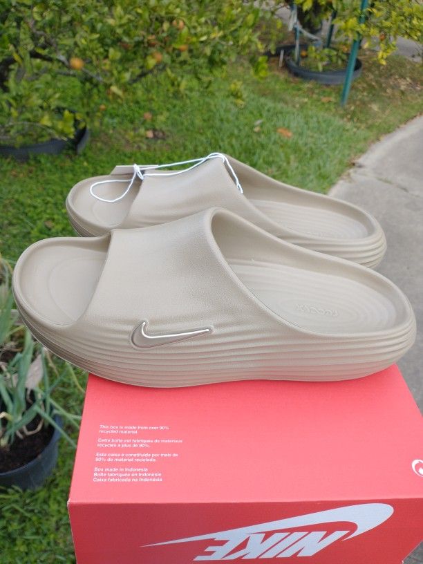 New Nike ReactX Rejuven8 Slide Men Size 10 Khaki