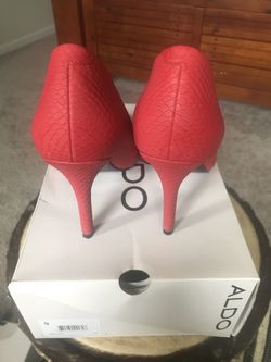 Red Aldo Leather Heels