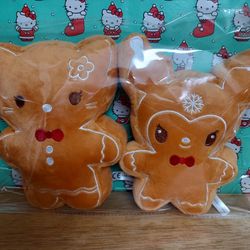 Hello Kitty And Kuromi Gingerbread Plushie Set $25