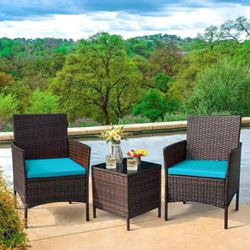 Patio furniture set Wicker 2 - Person Seating Group with Cushions