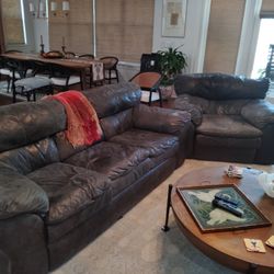 Leather Couch and Chair 