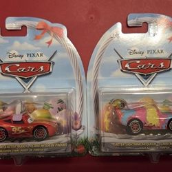 Disney Pixar Cars 2 Car Set, "Lightning McQueen as Easter Buggy" and "Easter Lightning McQueen", VHTF. 