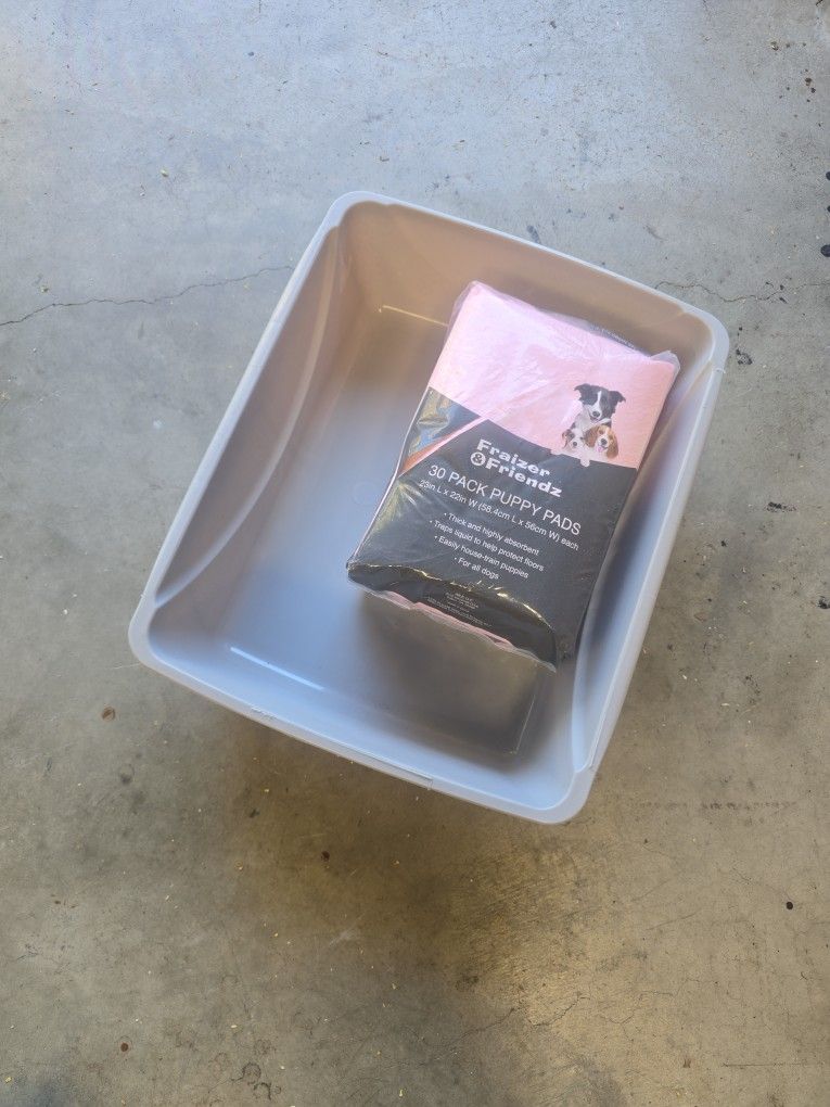 Litter Box With Puppy Pads