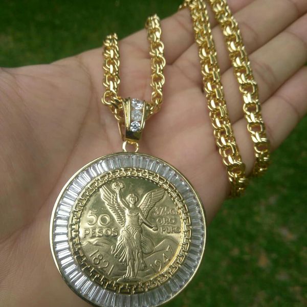 14k Gold Filled Chino Link Chain With Centenario For In 14k Gold Filled Chino Link Chain With