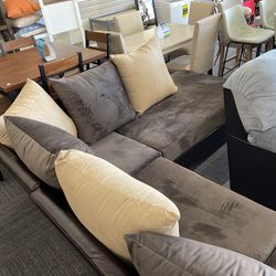 New Sectional in Brown