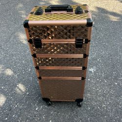 Hair Stylist Rolling Case And Pivot Point Mannequin Head Mount