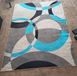 7'3x5'3 Abstract Circle Area Rug