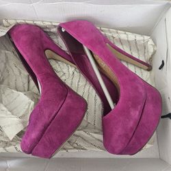 Aldo Fuschia Pink Suede Stiletto Heels