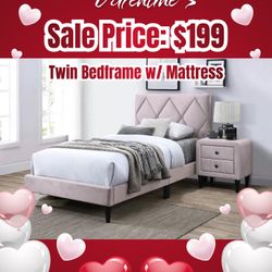 Twin Bedframe & Mattress Only 