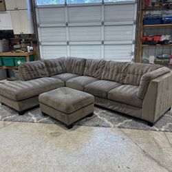 Large Sectional Sofa with Ottoman - Comfortable & Stylish!