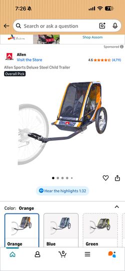 Allen Sports Deluxe Steel Child Trailer