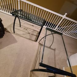 Glass L Desk (Used) 2 Piece