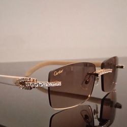 New Cartier White Buffs Sunglasses 