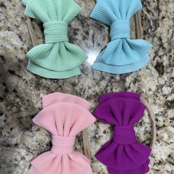 Girls Bows With Nylon Headband