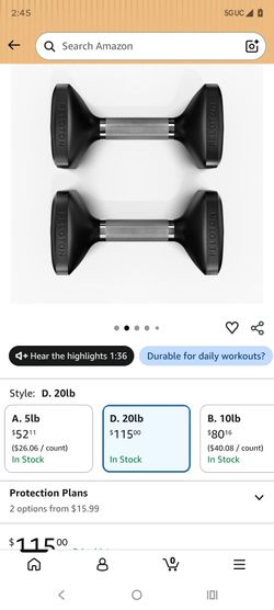 Peloton 20lb Dumbbells Pair