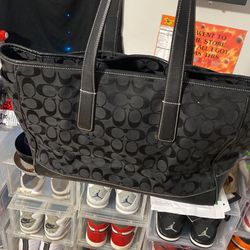 Women’s Coach Black Canvas Bag