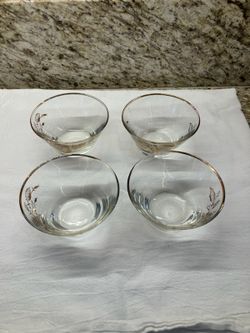  Elegant Vintage Mid Century Dessert Libby Hostess Glass Set Set Of Four 