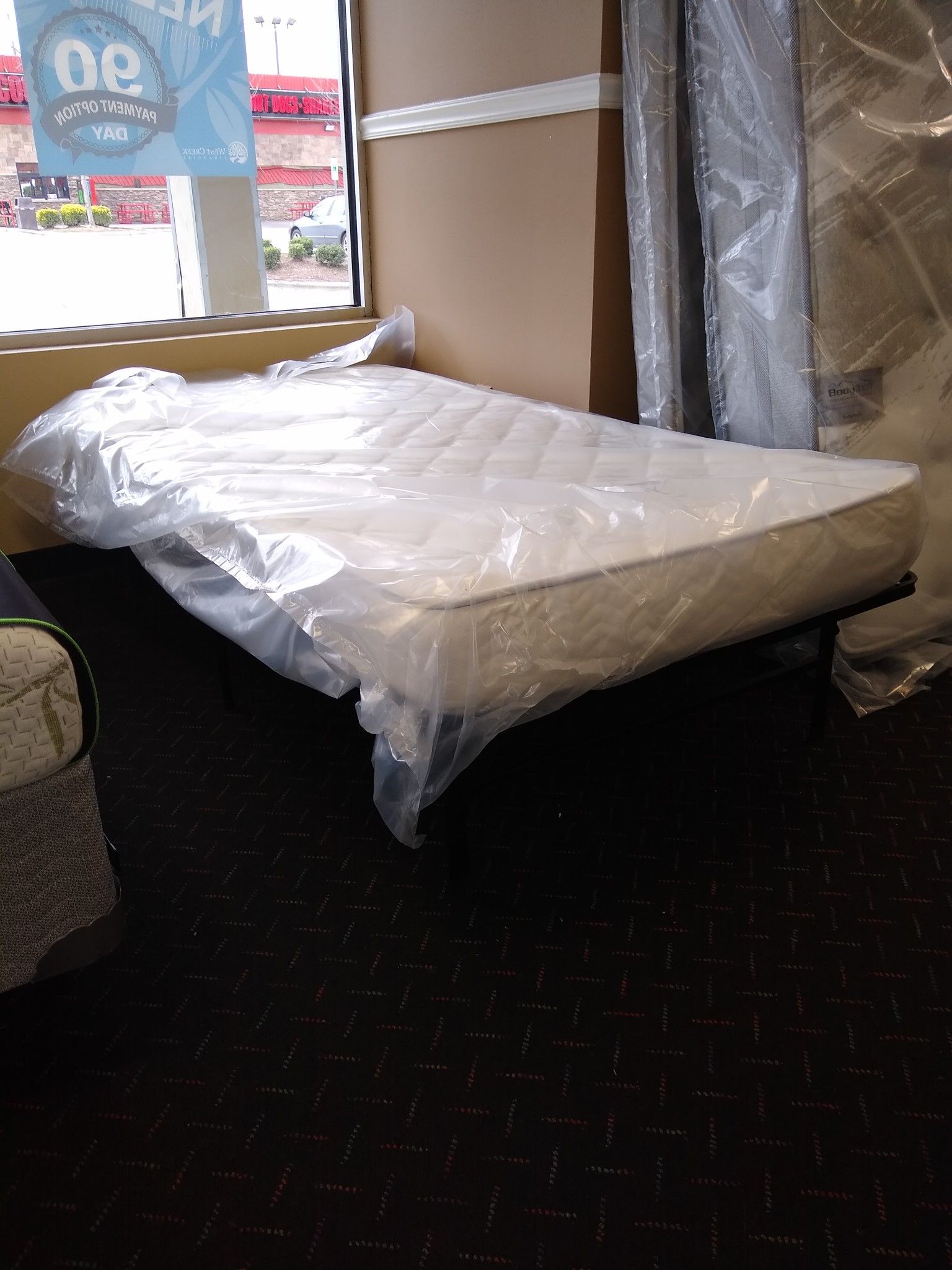 Twin platform bed with mattress