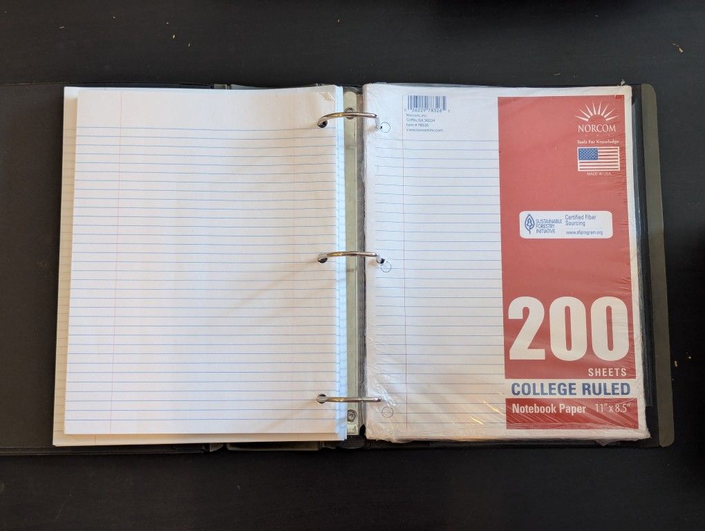 Binder of College Ruled Paper, ~400 Sheets