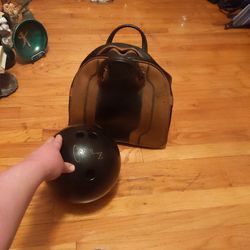 Vintage Cobra X Bowling Ball With Case Amf Voit Scoville Leather Carrying Case 