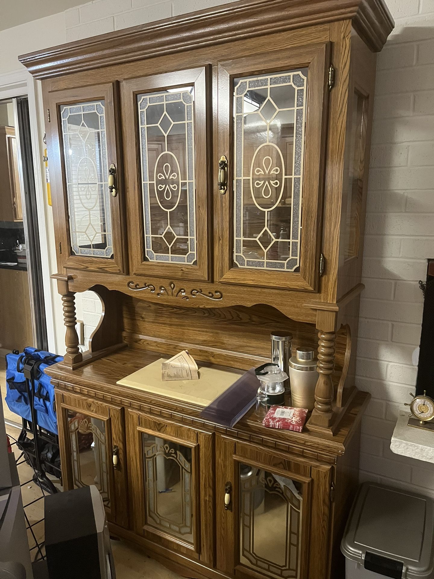 Mid Century Wood Hutch