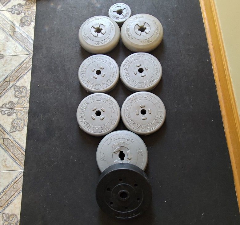 Grey Standard 1inch Weight Plates 10lb And 15lb