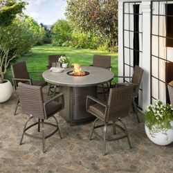 Agio Oakland 7-piece Fire Outdoor Dining Set $1299.99