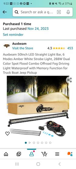 Auxbeam 50 Inch LED Straight Light Bar 6 Modes