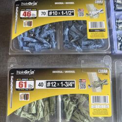 Hardware - Wall Anchors, Cotter Pins, Hooks Etc 