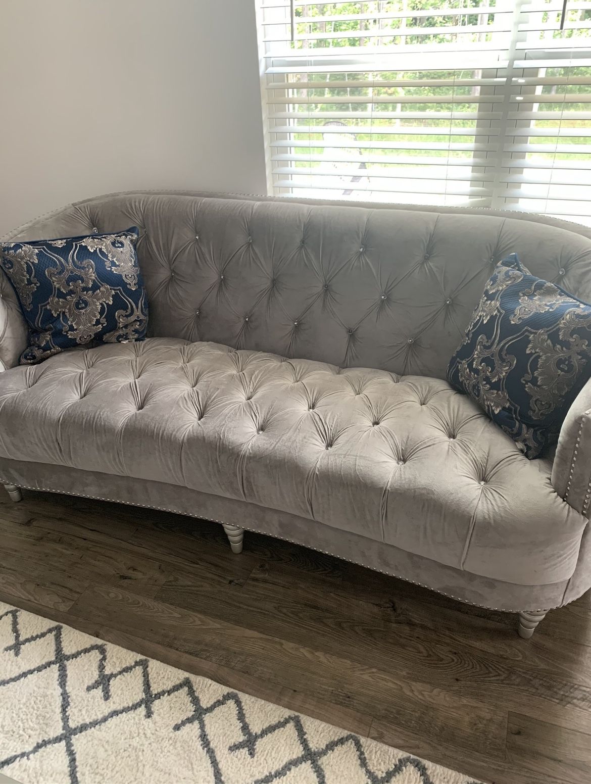 Grey Tufted Couch