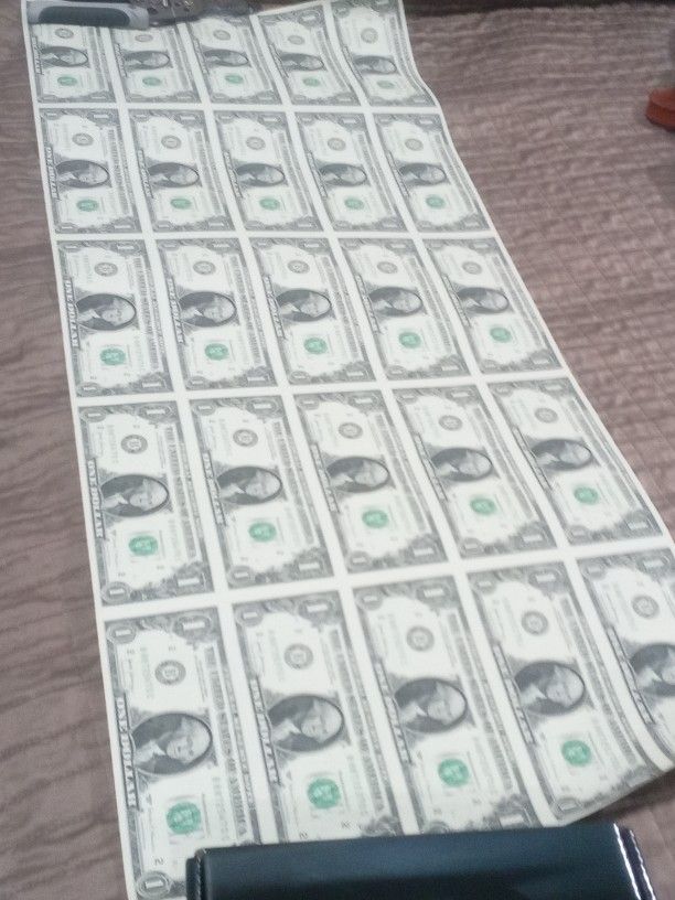 2007 . $1.00 Bills 25 PCs UNCUT WITH CERTIFICATE
