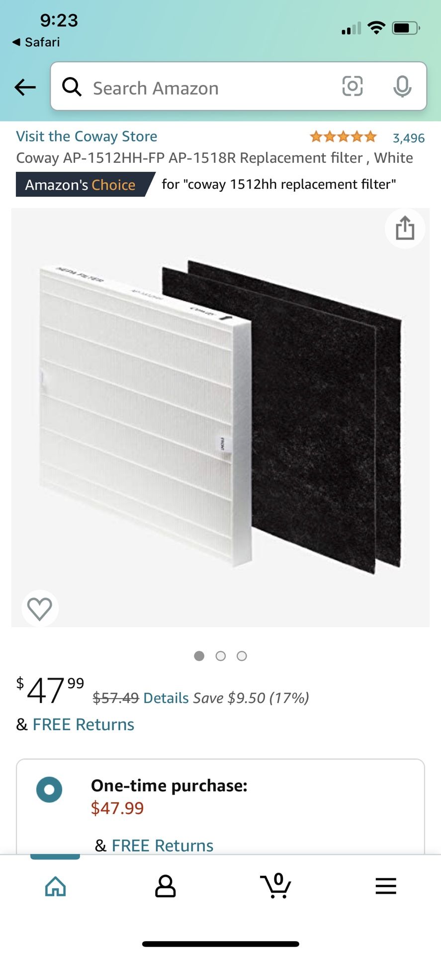 Conway 1 Yr Replacement Filter Pack