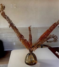 Amber/Brown Glass Decorative Vase – Round Vintage Style