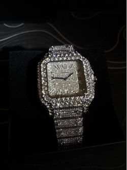 Cartier Santos Iced Out Watch