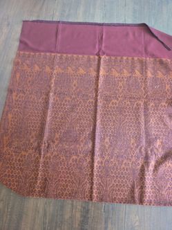 Paisley Woven Shawl Wrap Burgundy Rust