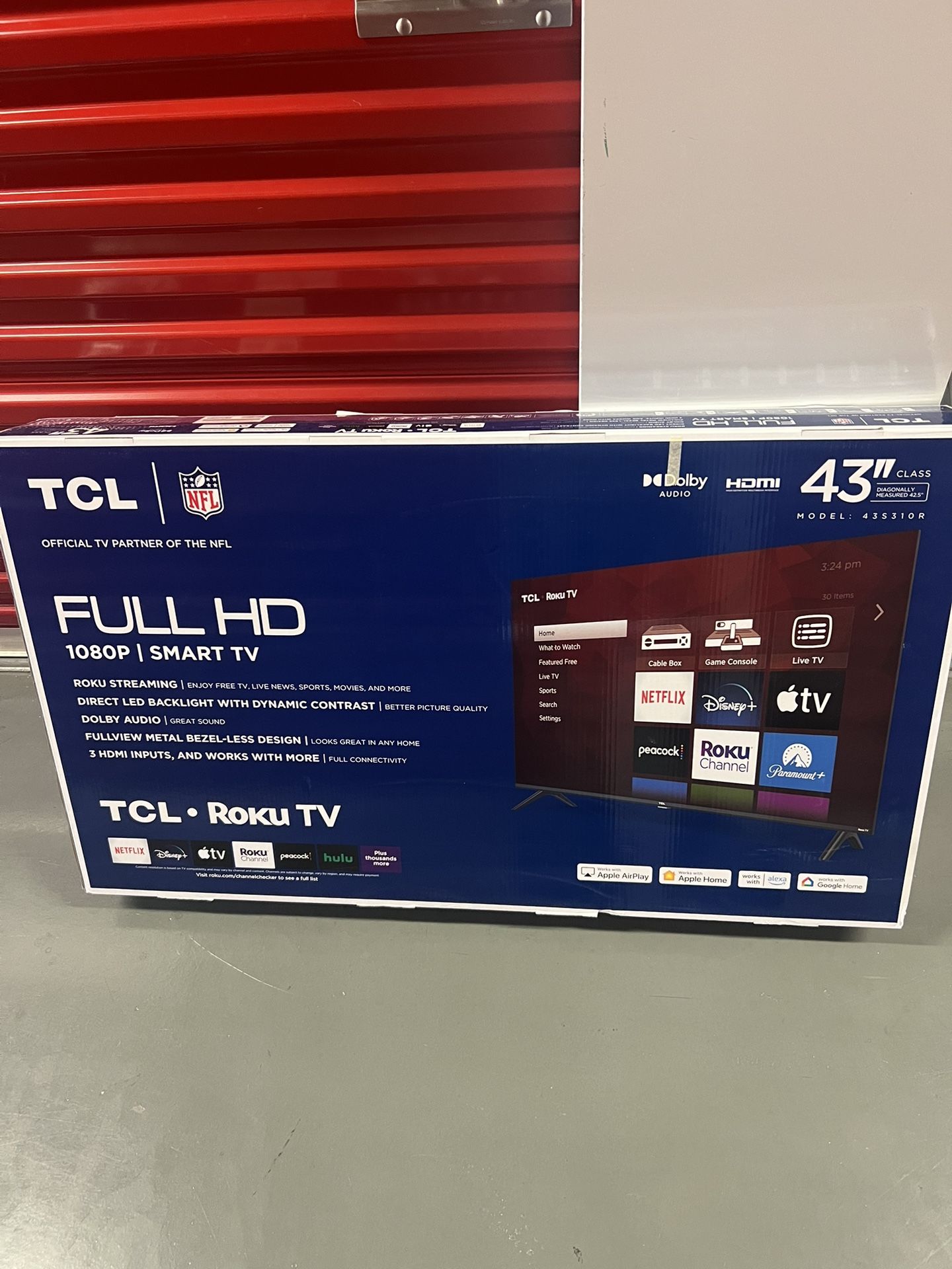 Brand New 43” TCL Smart TV Television Televisor 