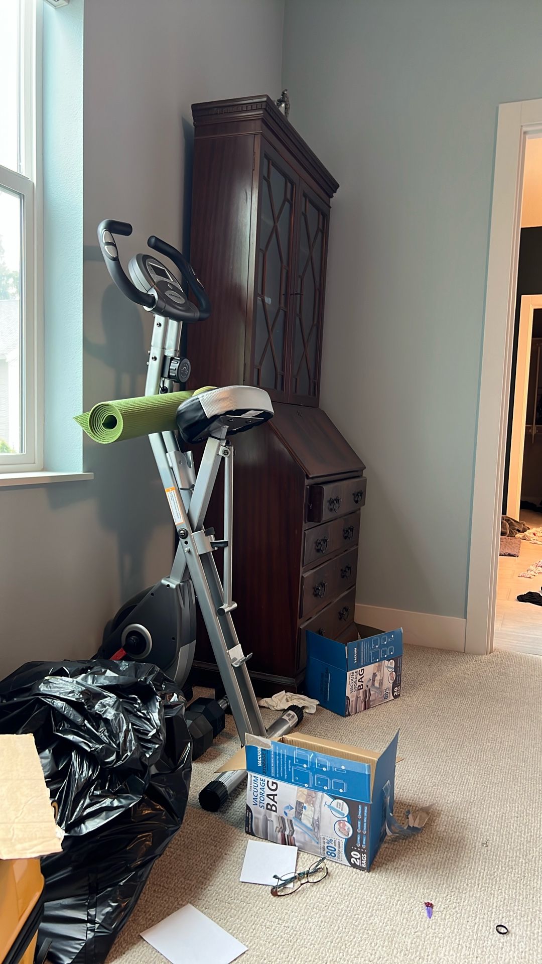 Excerpeutic foldable stationary bike