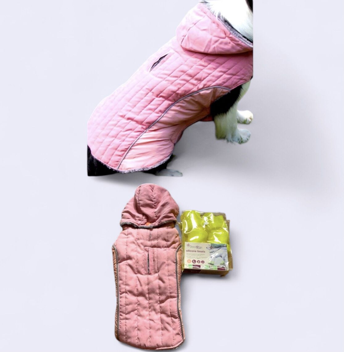 Fleece Dog Hoodie for Small Dogs Super Warm Puppy Jacket+Good2GO Rain Dog Boots