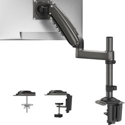 HUANUO Single Monitor Arm, Adjustable Desk Mount for 13-34 inch Screens, Holds 19.8lb, 22.44 inch Max Height, Full Motion Swivel Monitor Stand with VE